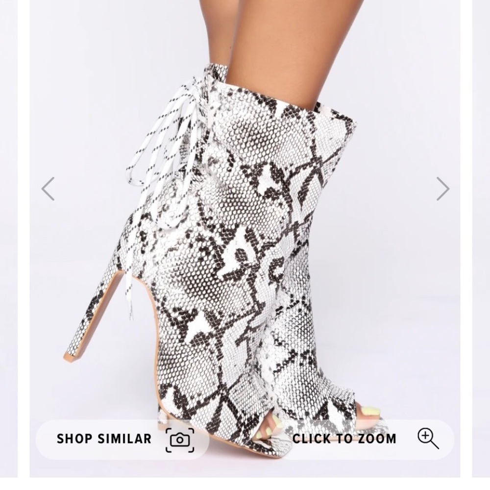 Snakeskin booties
